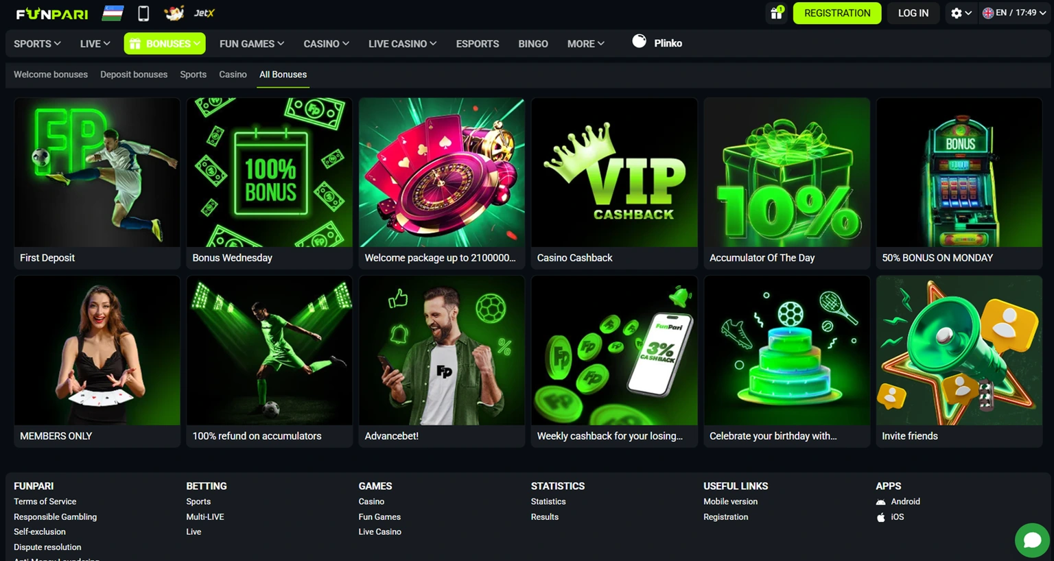 FUNPARI bonuses